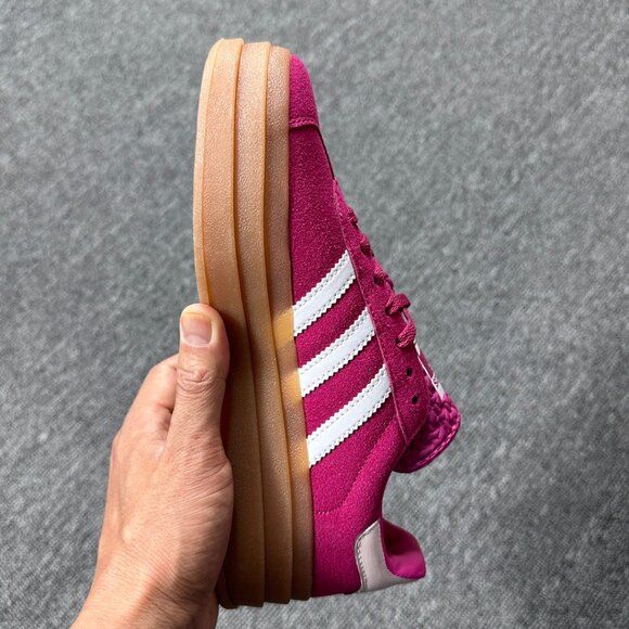 NWT Pink White Adidas Gazelle Bold Women's Platform Shoes - Picture 4 of 6